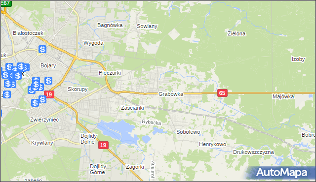 mapa Grabówka gmina Supraśl, Grabówka gmina Supraśl na mapie Targeo