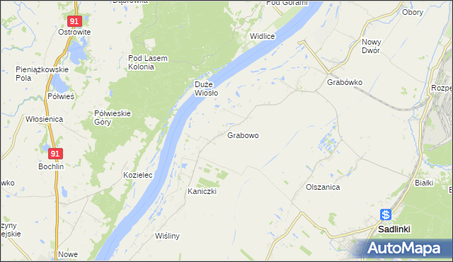 mapa Grabowo gmina Sadlinki, Grabowo gmina Sadlinki na mapie Targeo