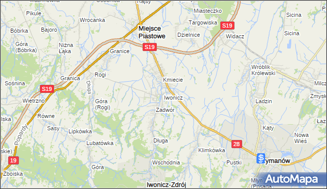 mapa Iwonicz, Iwonicz na mapie Targeo
