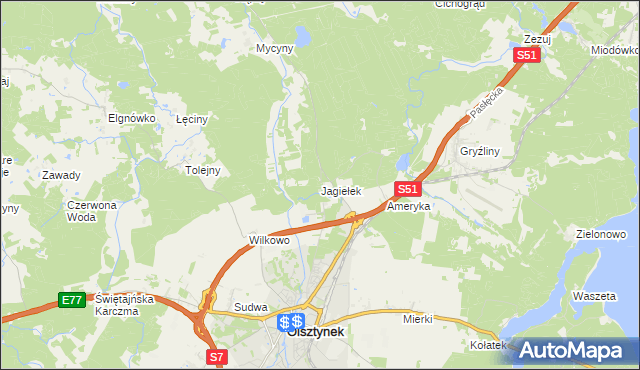 mapa Jagiełek, Jagiełek na mapie Targeo