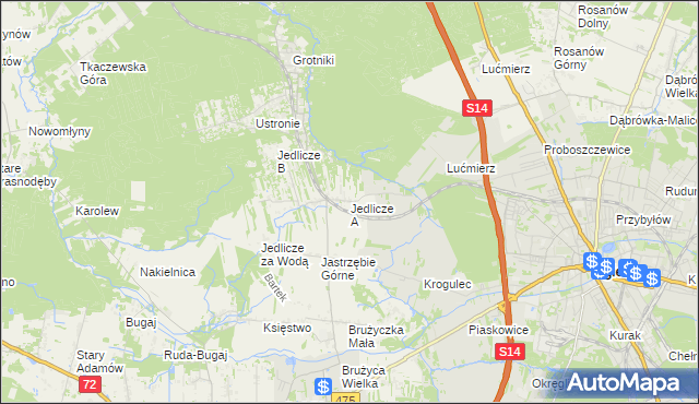 mapa Jedlicze A, Jedlicze A na mapie Targeo