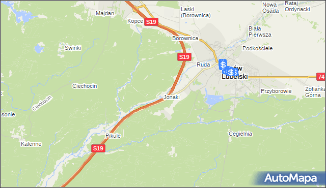 mapa Jonaki, Jonaki na mapie Targeo