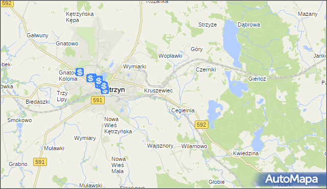 mapa Karolewo gmina Kętrzyn, Karolewo gmina Kętrzyn na mapie Targeo