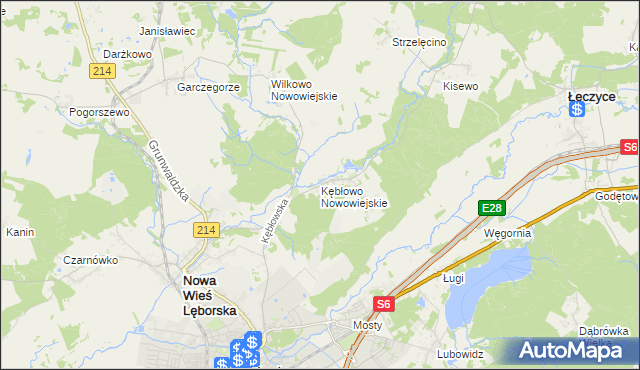 mapa Kębłowo Nowowiejskie, Kębłowo Nowowiejskie na mapie Targeo