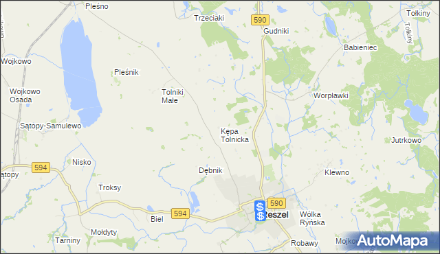 mapa Kępa Tolnicka, Kępa Tolnicka na mapie Targeo