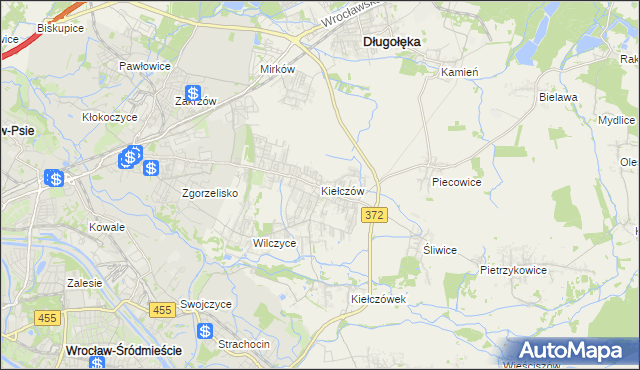 mapa Kiełczów, Kiełczów na mapie Targeo