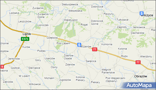 mapa Kleczanów, Kleczanów na mapie Targeo