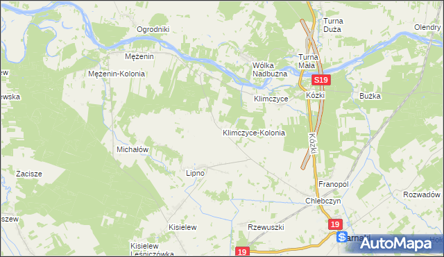 mapa Klimczyce-Kolonia, Klimczyce-Kolonia na mapie Targeo