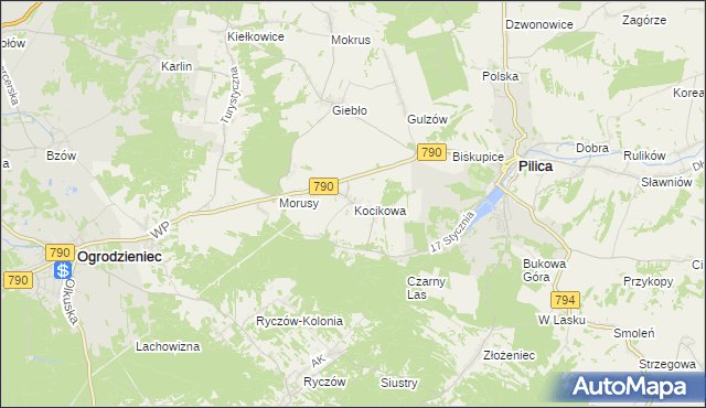 mapa Kocikowa, Kocikowa na mapie Targeo