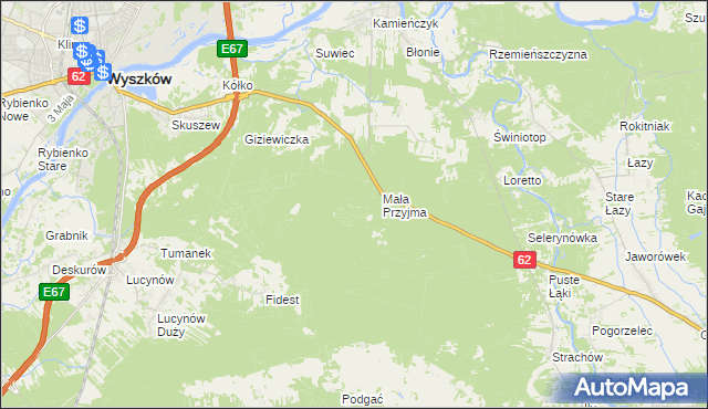 mapa Kokoszczyzna, Kokoszczyzna na mapie Targeo