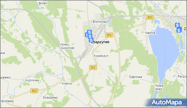mapa Kosieczyn, Kosieczyn na mapie Targeo