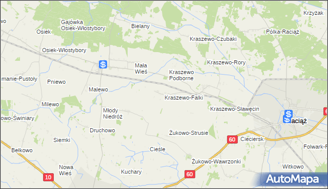 mapa Kraszewo-Falki, Kraszewo-Falki na mapie Targeo