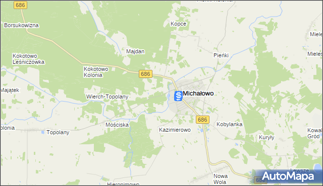 mapa Krynica gmina Michałowo, Krynica gmina Michałowo na mapie Targeo