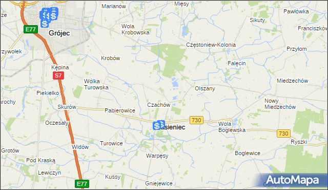 mapa Kurczowa Wieś, Kurczowa Wieś na mapie Targeo