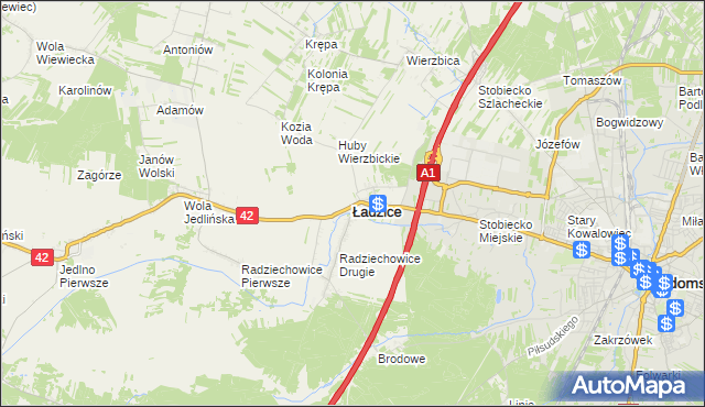 mapa Ładzice, Ładzice na mapie Targeo