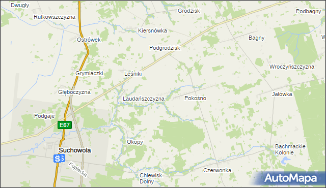mapa Leszczany gmina Suchowola, Leszczany gmina Suchowola na mapie Targeo