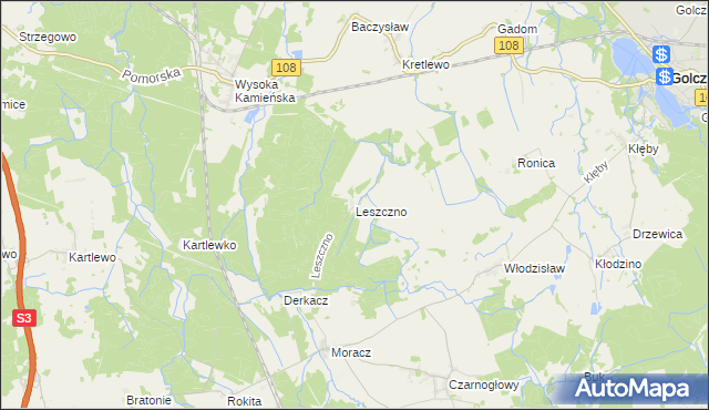 mapa Leszczno, Leszczno na mapie Targeo