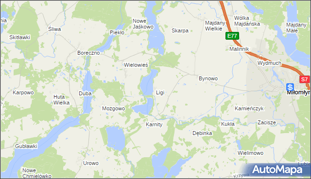 mapa Ligi, Ligi na mapie Targeo