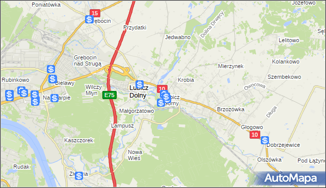 mapa Lubicz Górny, Lubicz Górny na mapie Targeo