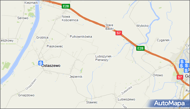 mapa Lubiszynek Pierwszy, Lubiszynek Pierwszy na mapie Targeo