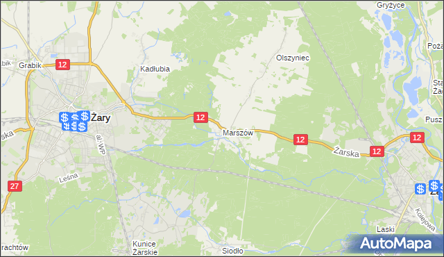 mapa Marszów, Marszów na mapie Targeo