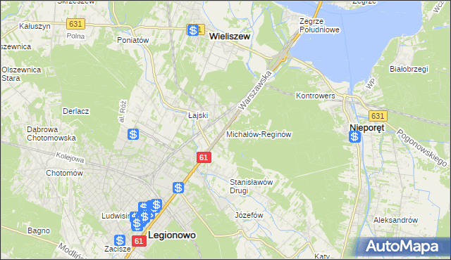 mapa Michałów-Reginów, Michałów-Reginów na mapie Targeo