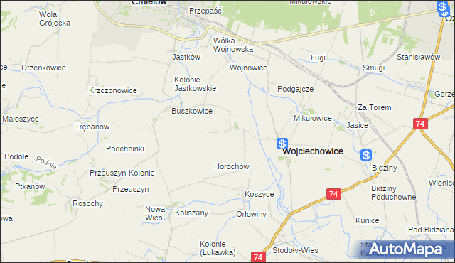 mapa Mierzanowice, Mierzanowice na mapie Targeo
