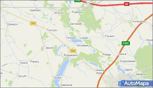 mapa Mirosławki, Mirosławki na mapie Targeo