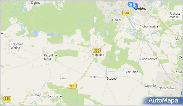 mapa Mojęcice, Mojęcice na mapie Targeo