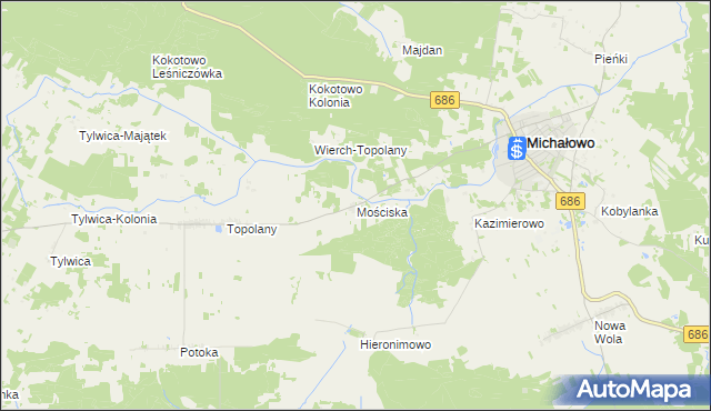 mapa Mościska gmina Michałowo, Mościska gmina Michałowo na mapie Targeo