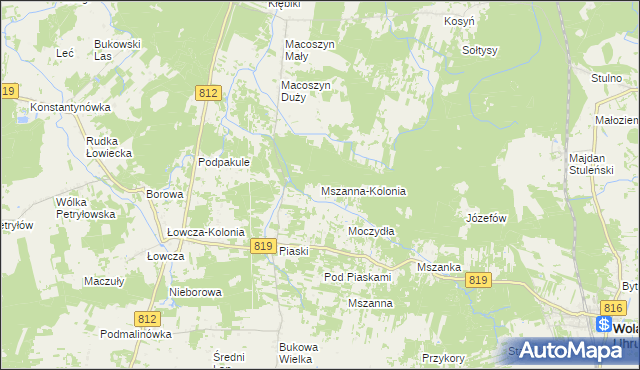 mapa Mszanna-Kolonia, Mszanna-Kolonia na mapie Targeo