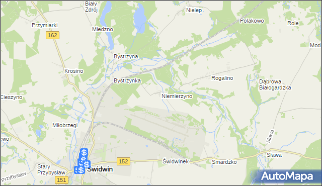 mapa Niemierzyno gmina Świdwin, Niemierzyno gmina Świdwin na mapie Targeo