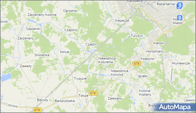 mapa Niewodnica Kościelna, Niewodnica Kościelna na mapie Targeo