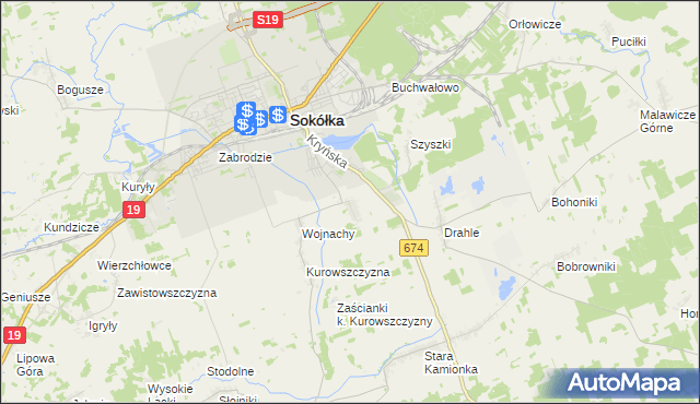 mapa Nowa Kamionka gmina Sokółka, Nowa Kamionka gmina Sokółka na mapie Targeo