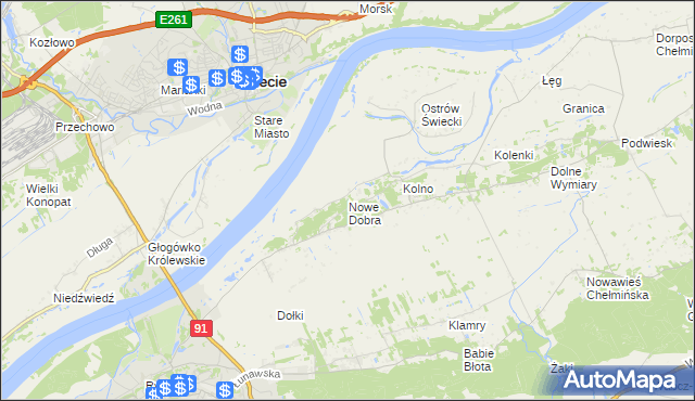 mapa Nowe Dobra gmina Chełmno, Nowe Dobra gmina Chełmno na mapie Targeo