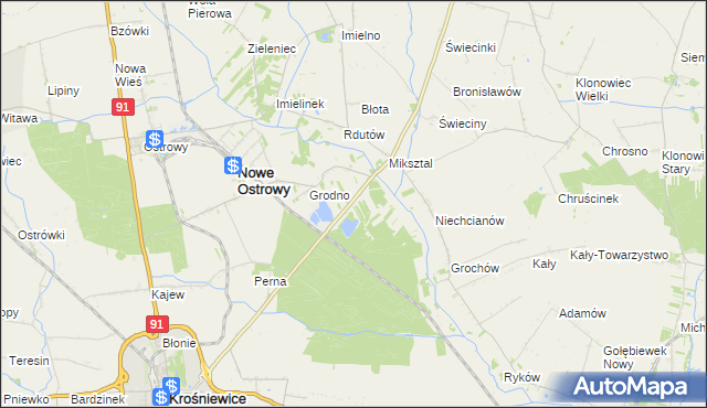 mapa Nowe Grodno, Nowe Grodno na mapie Targeo