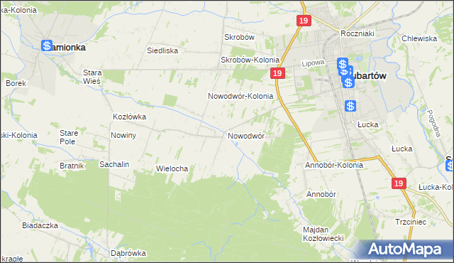 mapa Nowodwór gmina Lubartów, Nowodwór gmina Lubartów na mapie Targeo