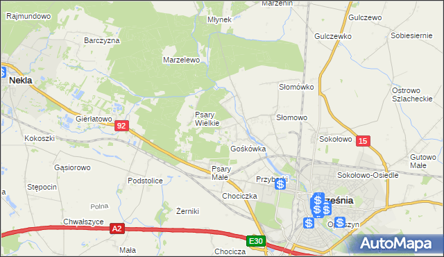 mapa Nowy Folwark gmina Września, Nowy Folwark gmina Września na mapie Targeo