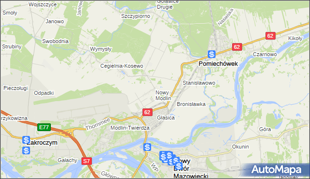 mapa Nowy Modlin, Nowy Modlin na mapie Targeo