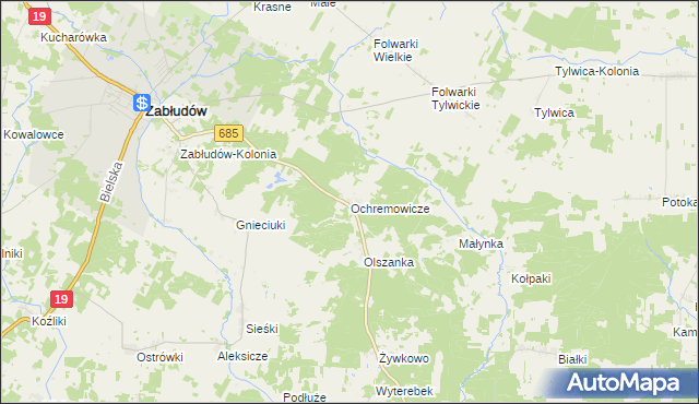mapa Ochremowicze, Ochremowicze na mapie Targeo