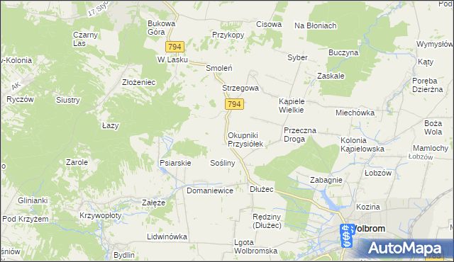 mapa Okupniki Przysiółek, Okupniki Przysiółek na mapie Targeo