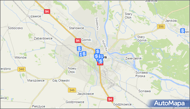 mapa Oława, Oława na mapie Targeo