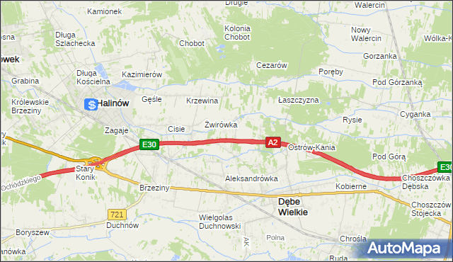 mapa Olesin gmina Dębe Wielkie, Olesin gmina Dębe Wielkie na mapie Targeo