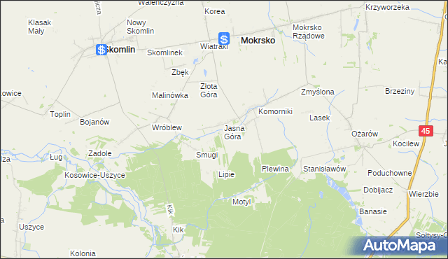 mapa Orzechowiec, Orzechowiec na mapie Targeo