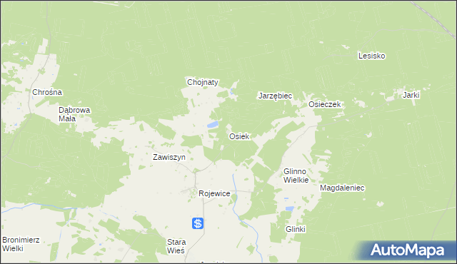 mapa Osiek gmina Solec Kujawski, Osiek gmina Solec Kujawski na mapie Targeo