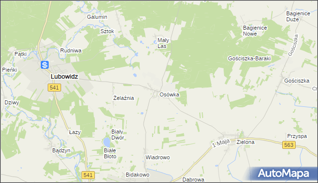 mapa Osówka gmina Lubowidz, Osówka gmina Lubowidz na mapie Targeo