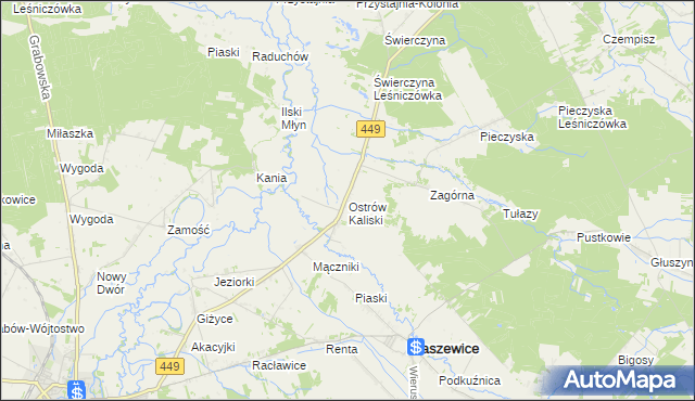 mapa Ostrów Kaliski, Ostrów Kaliski na mapie Targeo