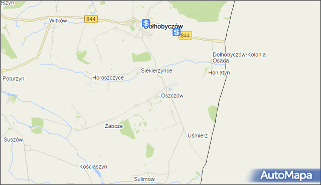 mapa Oszczów, Oszczów na mapie Targeo