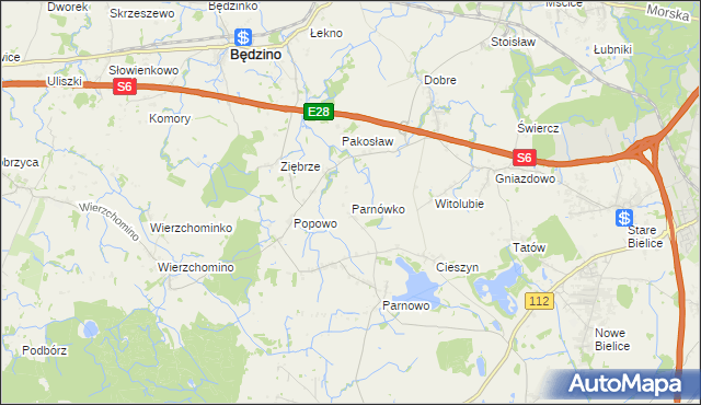 mapa Parnówko, Parnówko na mapie Targeo