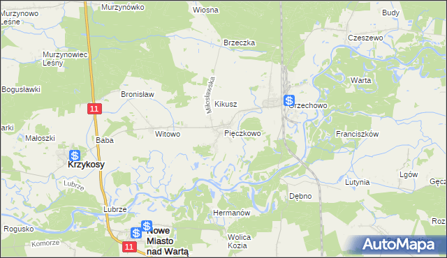 mapa Pięczkowo, Pięczkowo na mapie Targeo